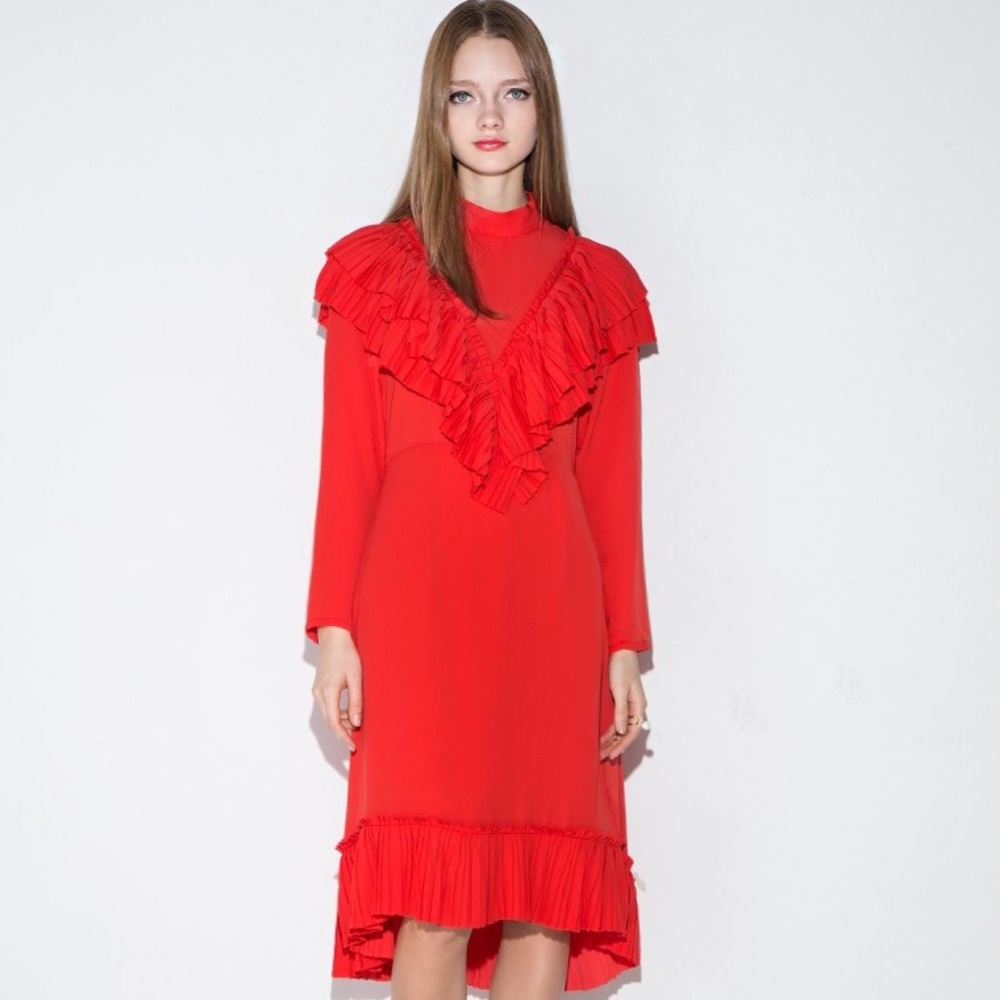 Pixie Market Red Midi Dress - Picture 3 of 11